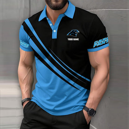 LIMITED EDITION - NEW CUSTOMIZED NFL23 CLP CAROLINA PANTHERS POLO SHIRT