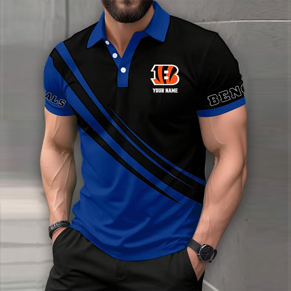 LIMITED EDITION - NEW CUSTOMIZED NFL16 CCB CINCINNATI BENGALS POLO SHIRT