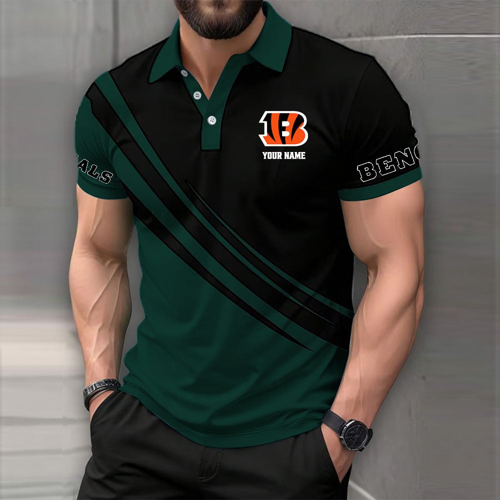 LIMITED EDITION - NEW CUSTOMIZED NFL16 CCB CINCINNATI BENGALS POLO SHIRT