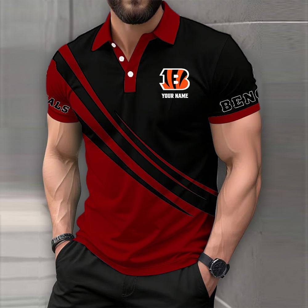 LIMITED EDITION - NEW CUSTOMIZED NFL16 CCB CINCINNATI BENGALS POLO SHIRT