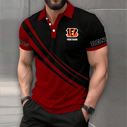 LIMITED EDITION - NEW CUSTOMIZED NFL16 CCB CINCINNATI BENGALS POLO SHIRT