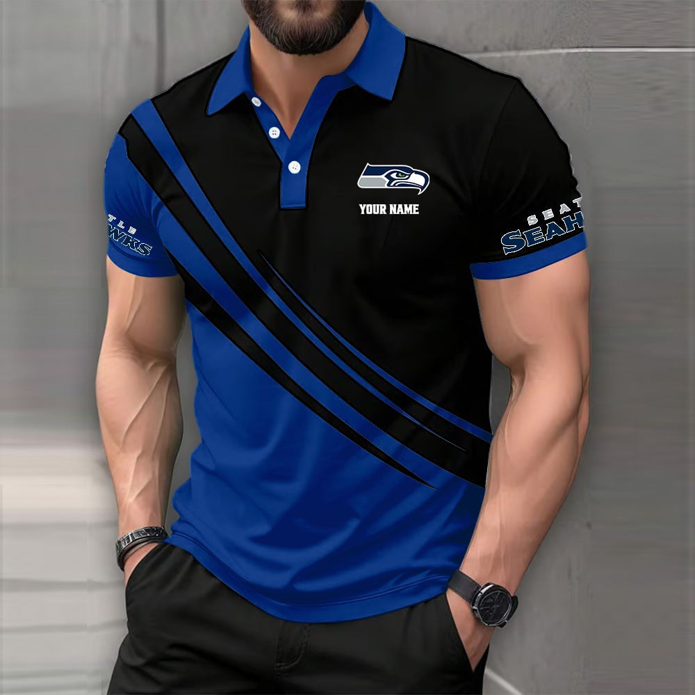 LIMITED EDITION - NEW CUSTOMIZED NFL06 SSH SEATTLE SEAHAWKS POLO SHIRT