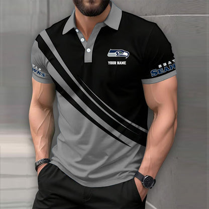 LIMITED EDITION - NEW CUSTOMIZED NFL06 SSH SEATTLE SEAHAWKS POLO SHIRT