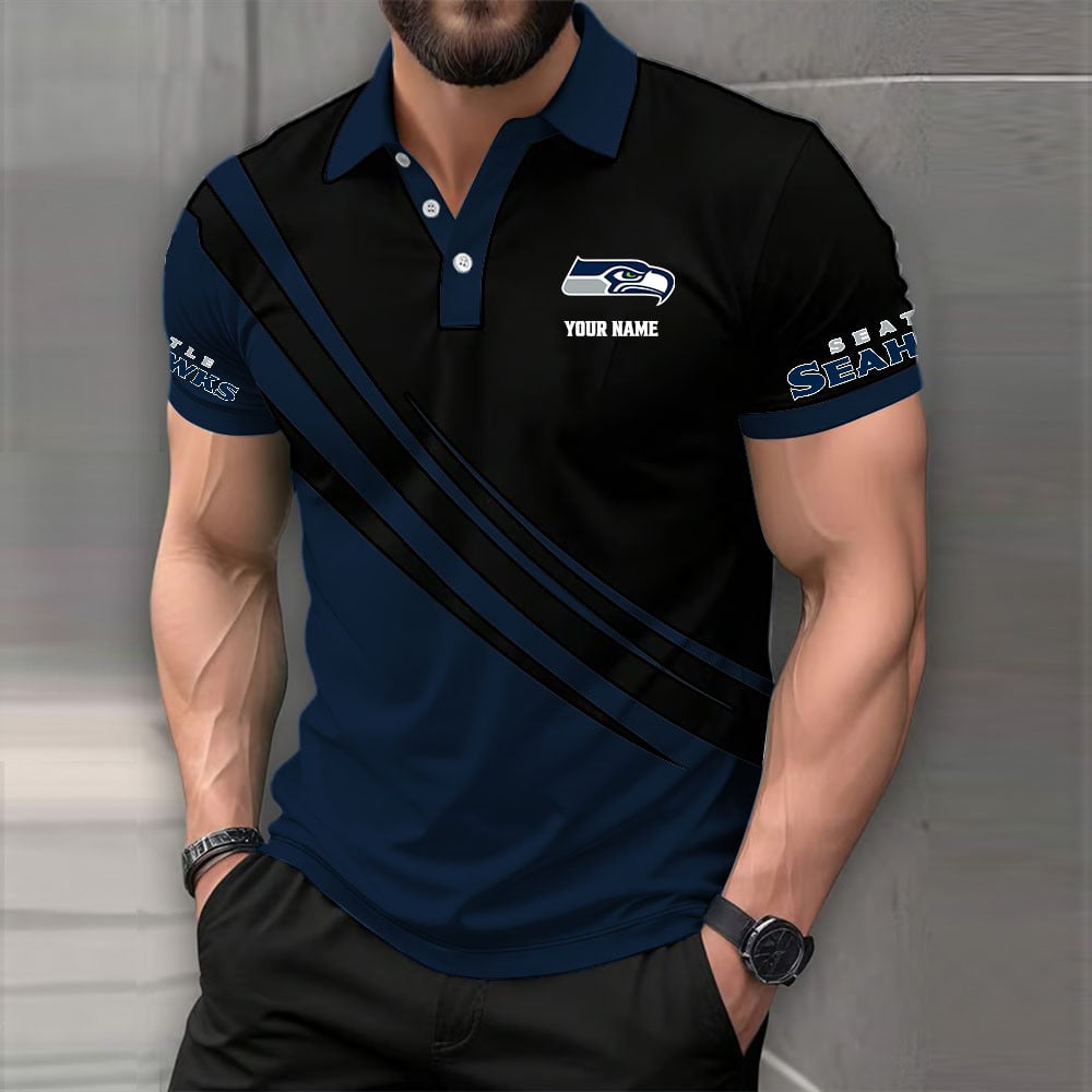 LIMITED EDITION - NEW CUSTOMIZED NFL06 SSH SEATTLE SEAHAWKS POLO SHIRT