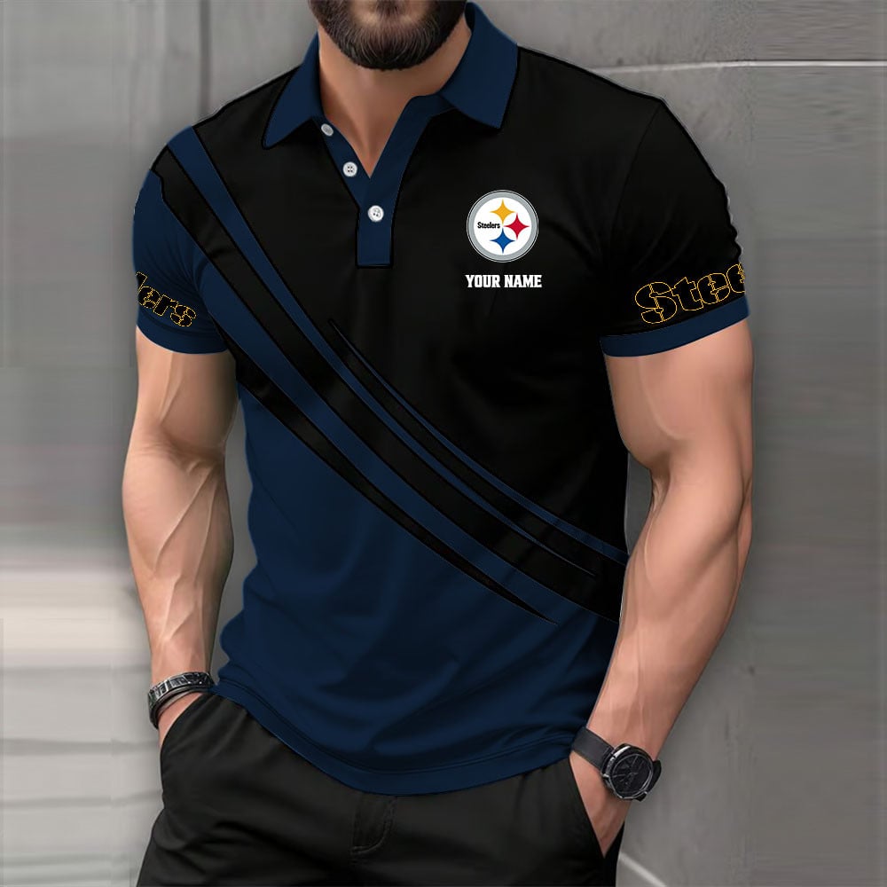 LIMITED EDITION - NEW CUSTOMIZED NFL14 PSB PITTSBURGH STEELERS POLO SHIRT