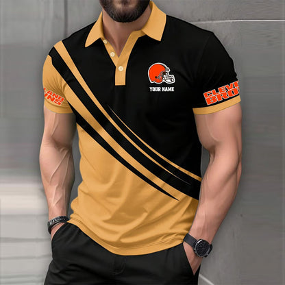 LIMITED EDITION - NEW CUSTOMIZED NFL29 CLB CLEVELAND BROWNS POLO SHIRT