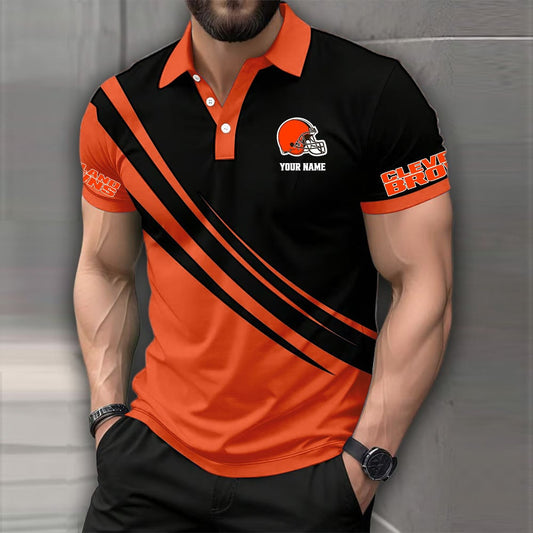 LIMITED EDITION - NEW CUSTOMIZED NFL29 CLB CLEVELAND BROWNS POLO SHIRT