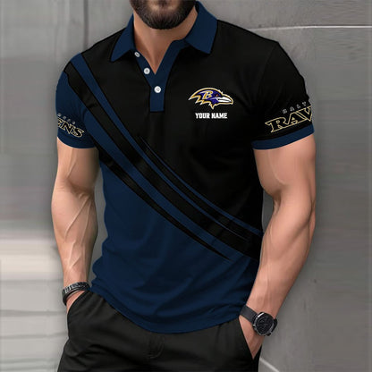 LIMITED EDITION - NEW CUSTOMIZED NFL28 BTR BALTIMORE RAVENS POLO SHIRT