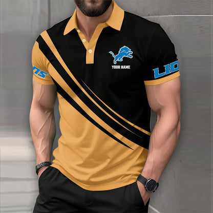 LIMITED EDITION - NEW CUSTOMIZED NFL04 DTL DETROIT LIONS POLO SHIRT