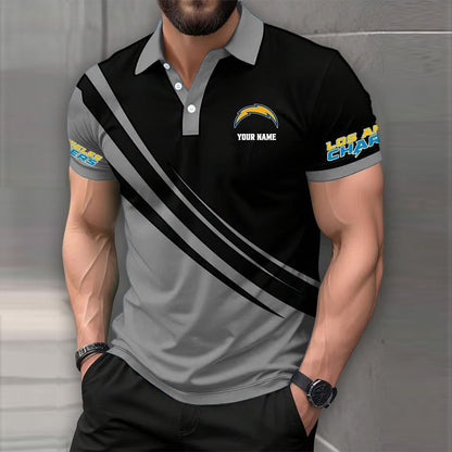 LIMITED EDITION - NEW CUSTOMIZED NFL09 LAC LOS ANGELES CHARGERS POLO SHIRT