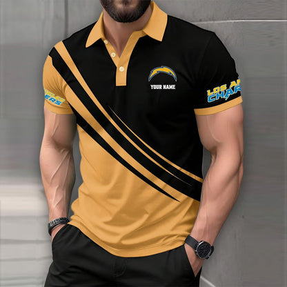 LIMITED EDITION - NEW CUSTOMIZED NFL09 LAC LOS ANGELES CHARGERS POLO SHIRT