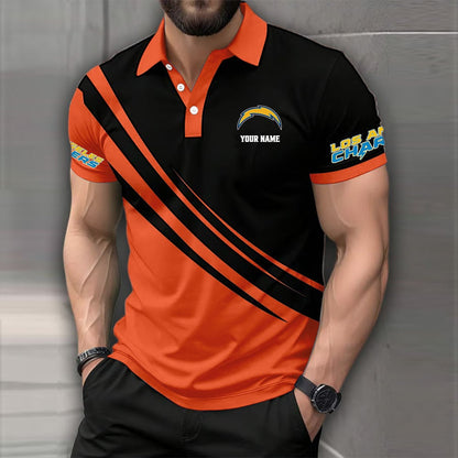 LIMITED EDITION - NEW CUSTOMIZED NFL09 LAC LOS ANGELES CHARGERS POLO SHIRT