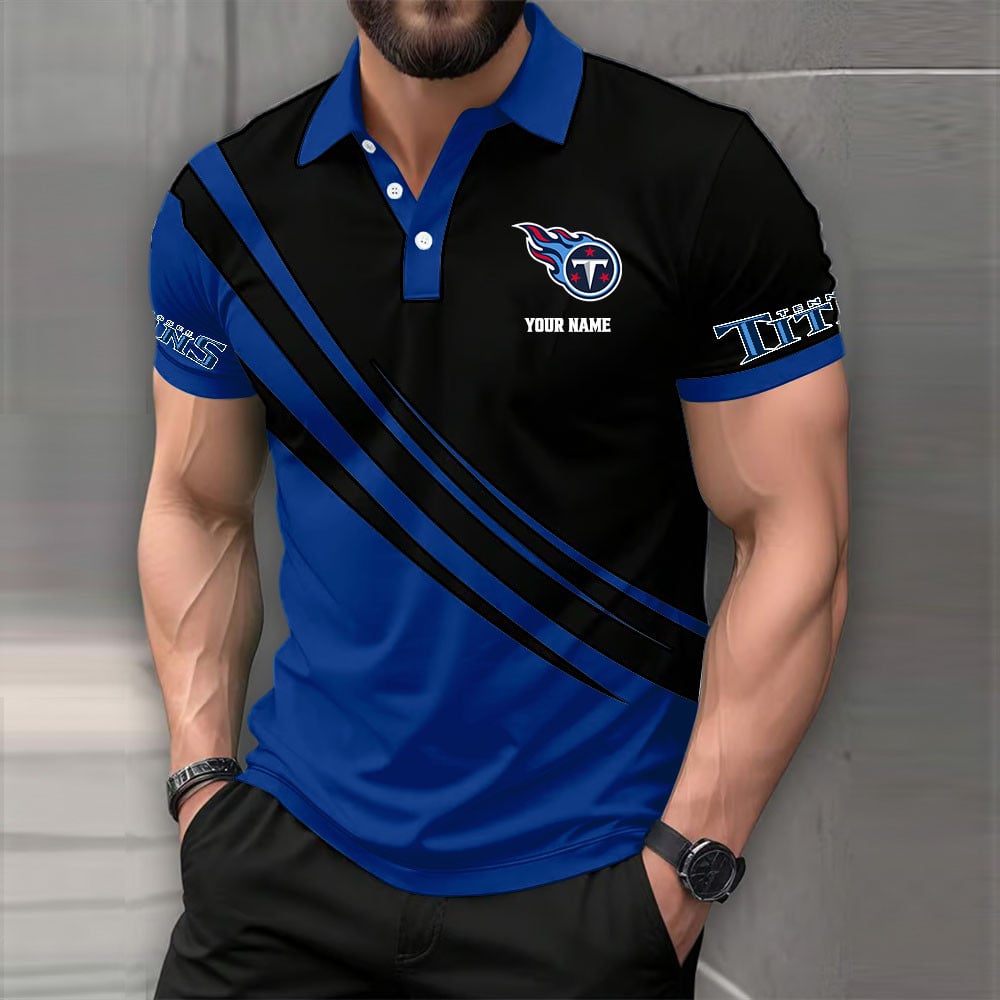 LIMITED EDITION - NEW CUSTOMIZED NFL31 TST TENNESSEE TITANS POLO SHIRT