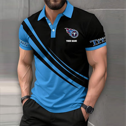 LIMITED EDITION - NEW CUSTOMIZED NFL31 TST TENNESSEE TITANS POLO SHIRT