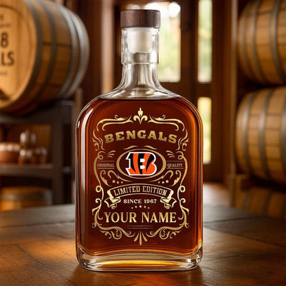 LIMITED EDITION - NEW CUSTOMIZED NFL16 CCB CINCINNATI BENGALS LUXURY WHISKEY BOTTLE 450ML