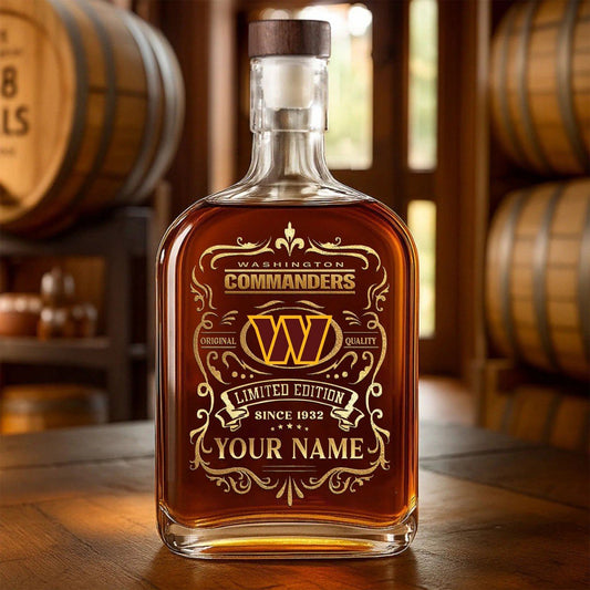 LIMITED EDITION - NEW CUSTOMIZED NFL12 WTC WASHINGTON COMMANDERS LUXURY WHISKEY BOTTLE 450ML