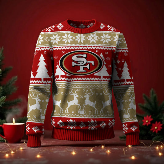 LIMITED EDITION - NEW CUSTOMIZED NFL11 SF49 SAN FRANCISCO 49ERS UGLY SWEATER