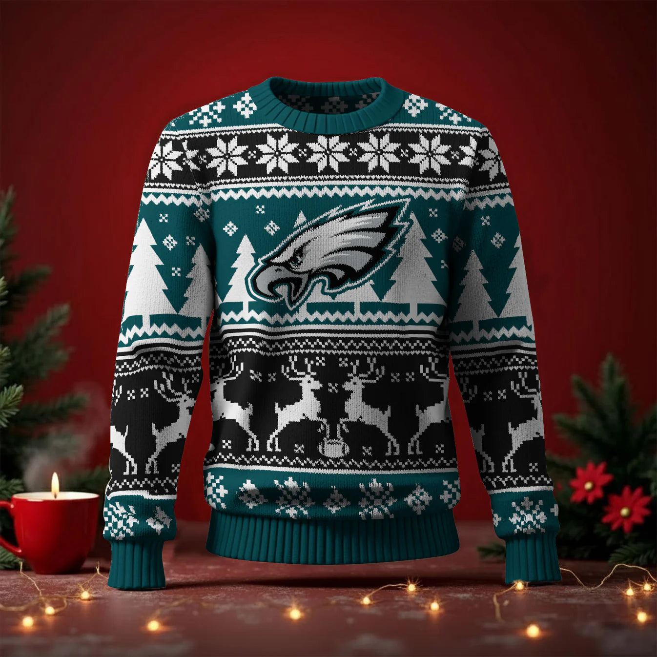 LIMITED EDITION - NEW CUSTOMIZED NFL02 PPE PHILADELPHIA EAGLES UGLY SWEATER