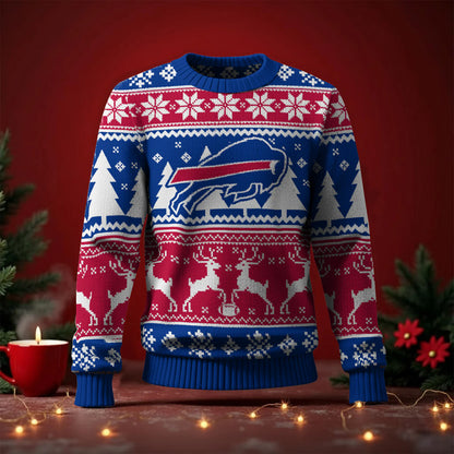 LIMITED EDITION - NEW CUSTOMIZED NFL03 BFB BUFFALO BILLS UGLY SWEATER