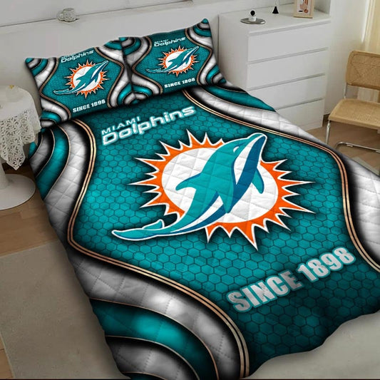 LIMITED EDITION - NEW PREMIUM NFL19 MDP MIAMI DOLPHINS BEDDING SET