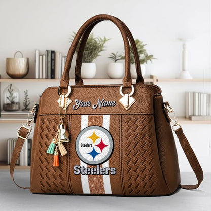 LIMITED EDITION - NEW CUSTOMIZED NFL14 PSB PITTSBURGH STEELERS ZIP HANDBAG MULTICOLOR