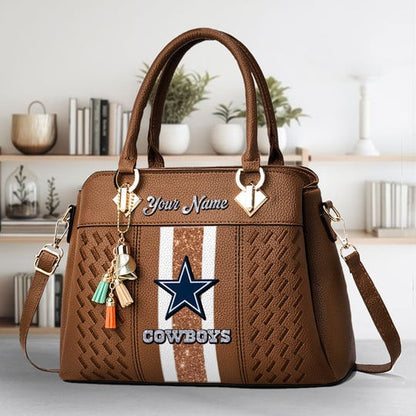 LIMITED EDITION - NEW CUSTOMIZED NFL21 DCB DALLAS COWBOYS ZIP HANDBAG MULTICOLOR