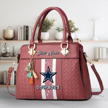 LIMITED EDITION - NEW CUSTOMIZED NFL21 DCB DALLAS COWBOYS ZIP HANDBAG MULTICOLOR