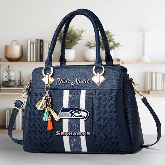 LIMITED EDITION - NEW CUSTOMIZED NFL06 SSH SEATTLE SEAHAWKS ZIP HANDBAG MULTICOLOR