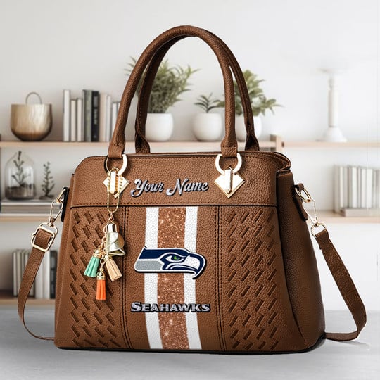LIMITED EDITION - NEW CUSTOMIZED NFL06 SSH SEATTLE SEAHAWKS ZIP HANDBAG MULTICOLOR