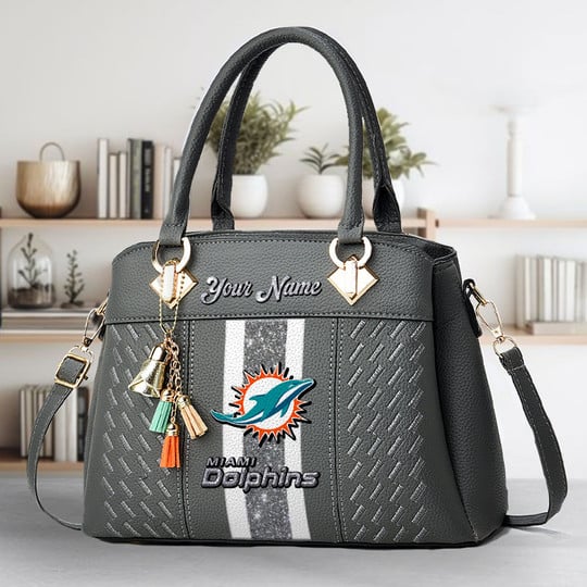 LIMITED EDITION - NEW CUSTOMIZED NFL19 MDP MIAMI DOLPHINS ZIP HANDBAG MULTICOLOR