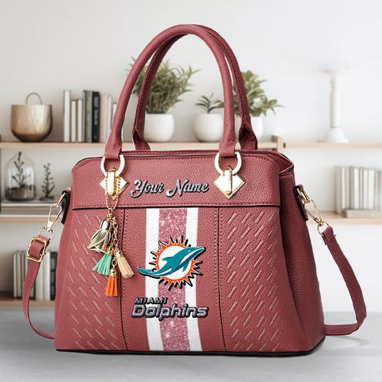LIMITED EDITION - NEW CUSTOMIZED NFL19 MDP MIAMI DOLPHINS ZIP HANDBAG MULTICOLOR