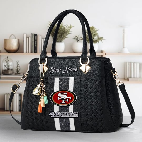 LIMITED EDITION - NEW CUSTOMIZED NFL11 SF49 SAN FRANCISCO 49ERS ZIP HANDBAG MULTICOLOR