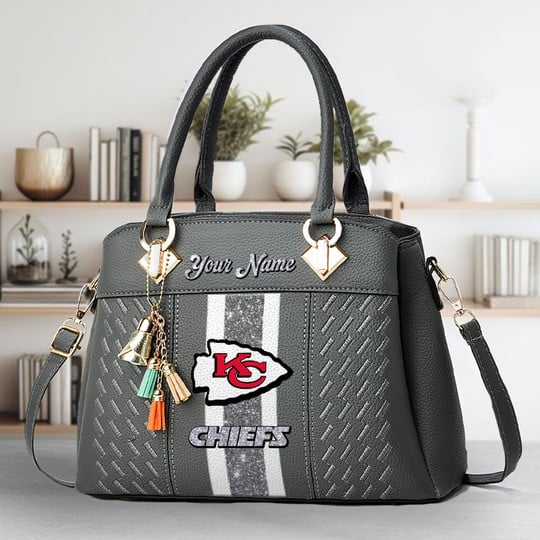 LIMITED EDITION - NEW CUSTOMIZED NFL01 KCC KANSAS CITY CHIEFS ZIP HANDBAG MULTICOLOR