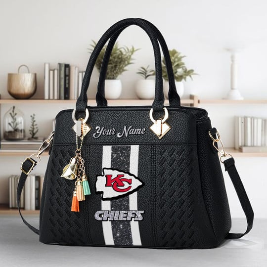 LIMITED EDITION - NEW CUSTOMIZED NFL01 KCC KANSAS CITY CHIEFS ZIP HANDBAG MULTICOLOR