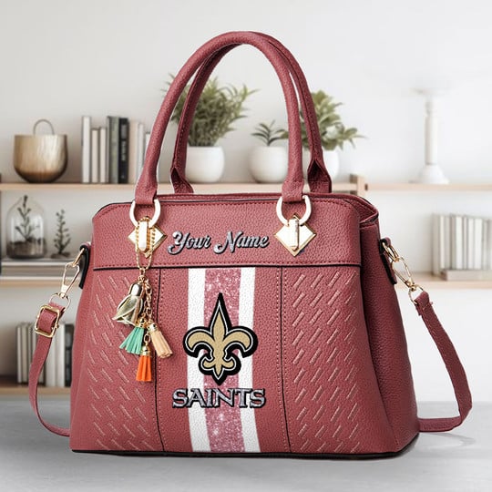 LIMITED EDITION - NEW CUSTOMIZED NFL24 NOS NEW ORLEANS SAINTS ZIP HANDBAG MULTICOLOR
