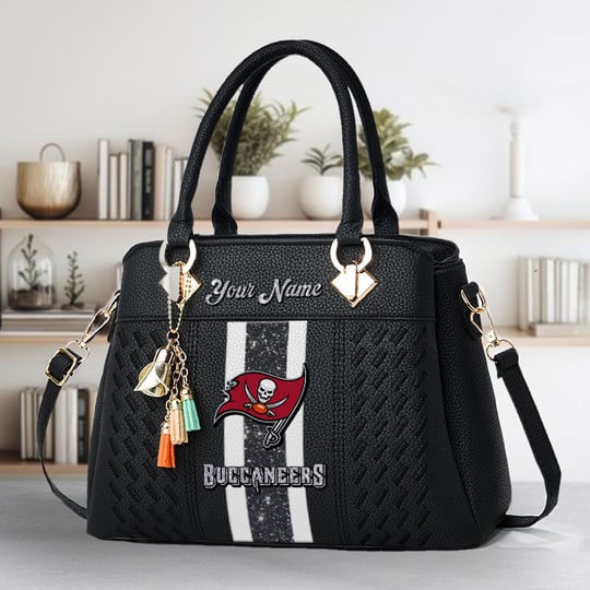 LIMITED EDITION - NEW CUSTOMIZED NFL10 TBB TAMPA BAY BUCCANEERS ZIP HANDBAG MULTICOLOR