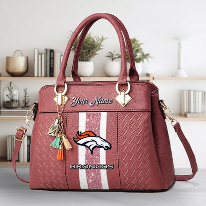 LIMITED EDITION - NEW CUSTOMIZED NFL13 DVB DENVER BRONCOS ZIP HANDBAG MULTICOLOR