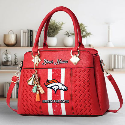 LIMITED EDITION - NEW CUSTOMIZED NFL13 DVB DENVER BRONCOS ZIP HANDBAG MULTICOLOR