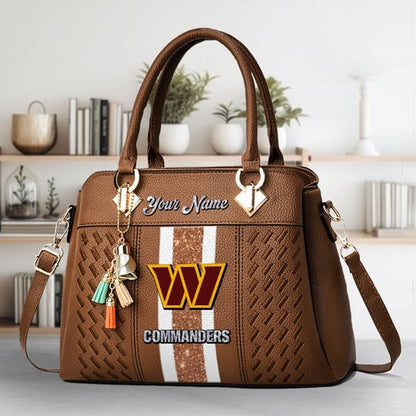 LIMITED EDITION - NEW CUSTOMIZED NFL12 WTC WASHINGTON COMMANDERS ZIP HANDBAG MULTICOLOR