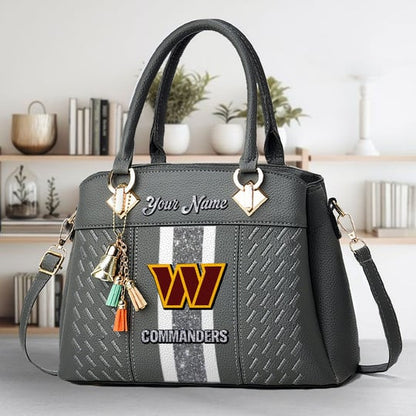 LIMITED EDITION - NEW CUSTOMIZED NFL12 WTC WASHINGTON COMMANDERS ZIP HANDBAG MULTICOLOR