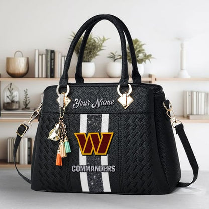 LIMITED EDITION - NEW CUSTOMIZED NFL12 WTC WASHINGTON COMMANDERS ZIP HANDBAG MULTICOLOR