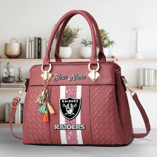 LIMITED EDITION - NEW CUSTOMIZED NFL07 LVR LAS VEGAS RAIDERS ZIP HANDBAG MULTICOLOR