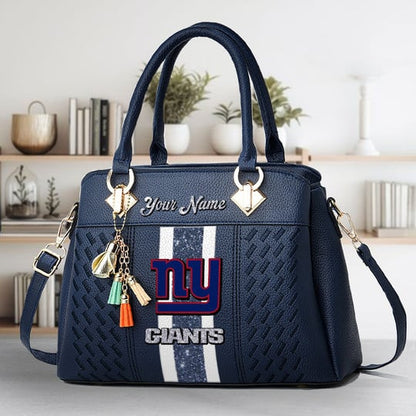 LIMITED EDITION - NEW CUSTOMIZED NFL32 NYG NEW YORK GIANTS ZIP HANDBAG MULTICOLOR