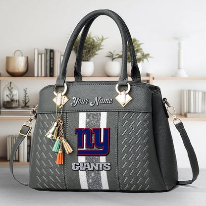 LIMITED EDITION - NEW CUSTOMIZED NFL32 NYG NEW YORK GIANTS ZIP HANDBAG MULTICOLOR