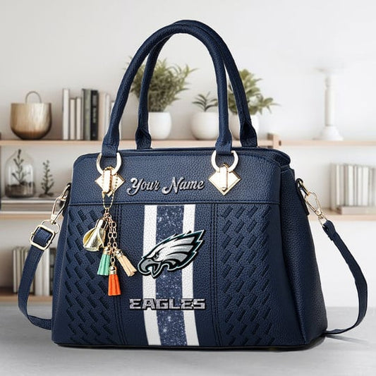 LIMITED EDITION - NEW CUSTOMIZED NFL02 PPE PHILADELPHIA EAGLES ZIP HANDBAG MULTICOLOR