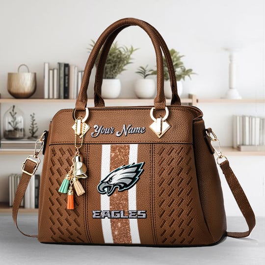 LIMITED EDITION - NEW CUSTOMIZED NFL02 PPE PHILADELPHIA EAGLES ZIP HANDBAG MULTICOLOR