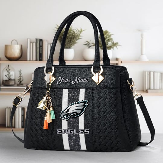 LIMITED EDITION - NEW CUSTOMIZED NFL02 PPE PHILADELPHIA EAGLES ZIP HANDBAG MULTICOLOR