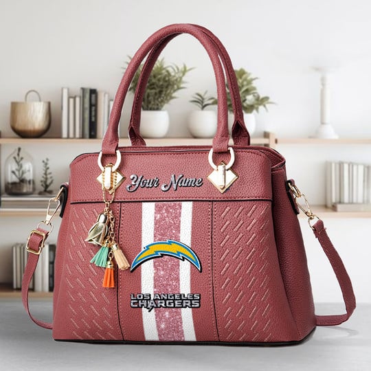 LIMITED EDITION - NEW CUSTOMIZED NFL09 LAC LOS ANGELES CHARGERS ZIP HANDBAG MULTICOLOR