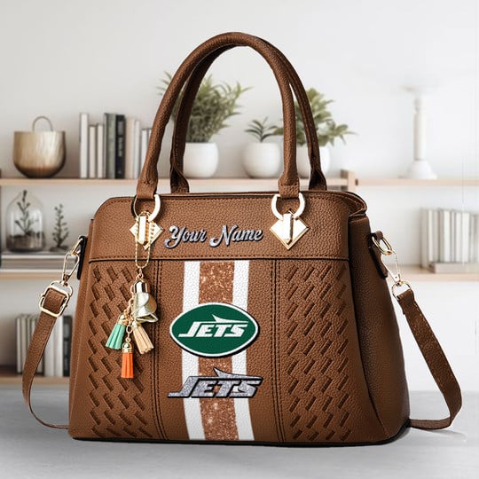 LIMITED EDITION - NEW CUSTOMIZED NFL25 NYJ NEW YORK JETS ZIP HANDBAG MULTICOLOR
