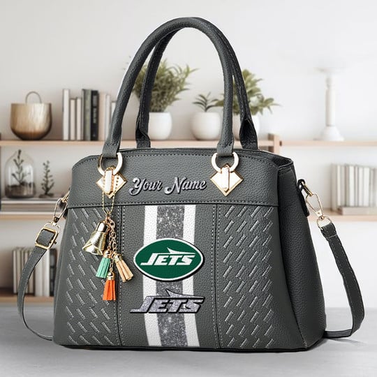 LIMITED EDITION - NEW CUSTOMIZED NFL25 NYJ NEW YORK JETS ZIP HANDBAG MULTICOLOR